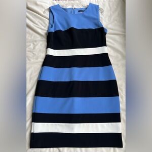 Tommy Hilfiger blue and black colorblock sheath dress Size 12